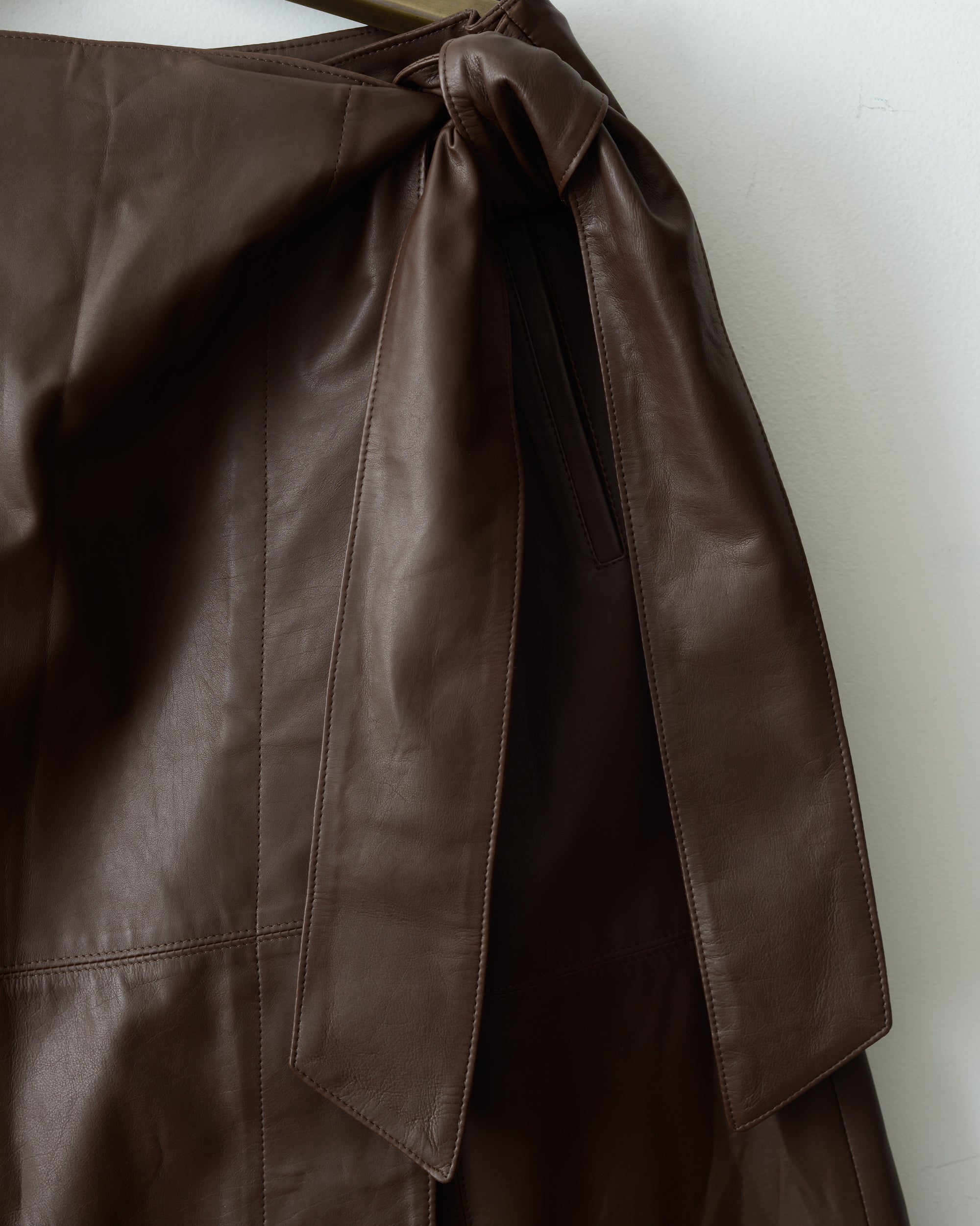 The Bianca Skirt: Brown Elton Calf Large