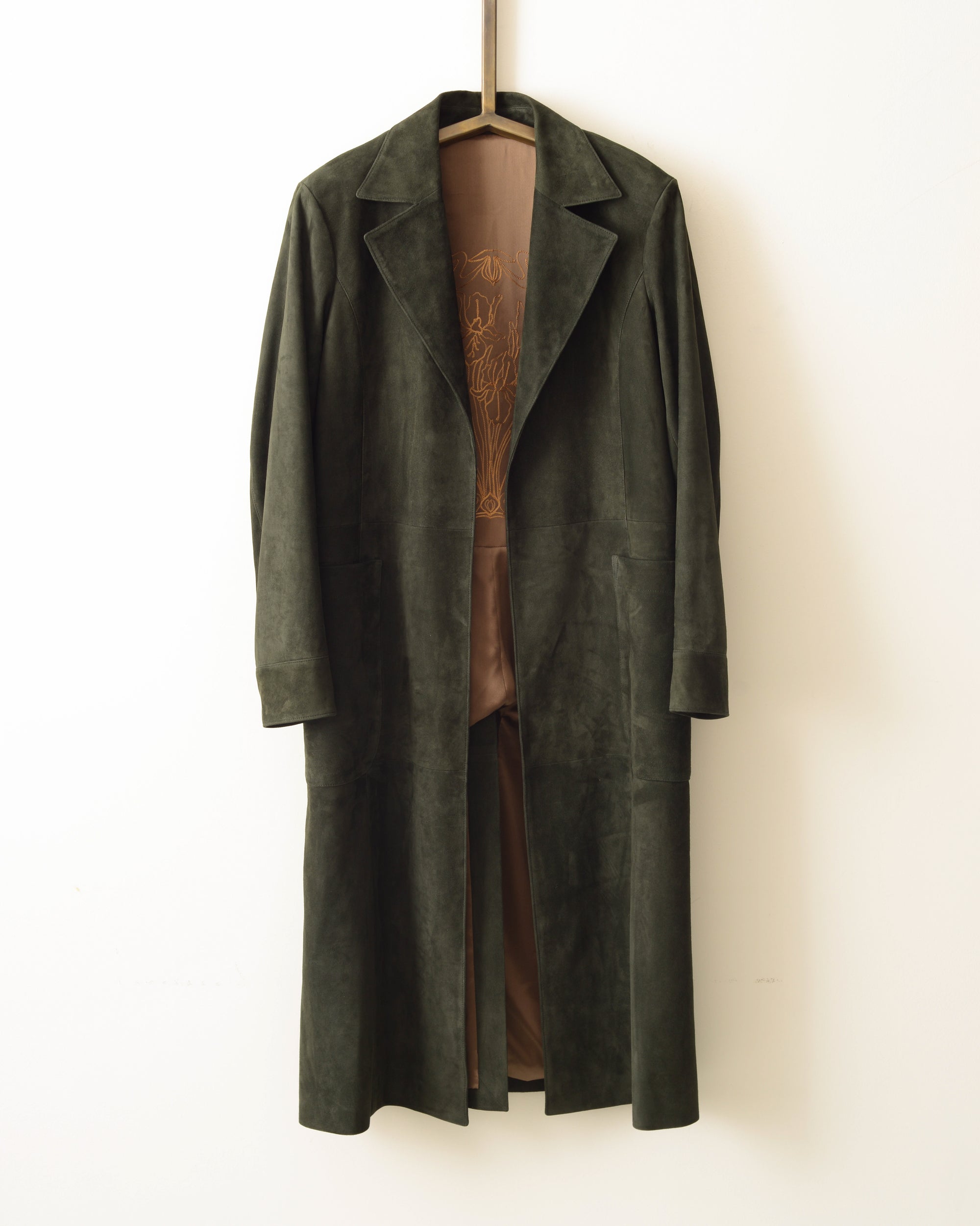 LNO The Shelby Duster: Hunter Green Melrose Suede size 40