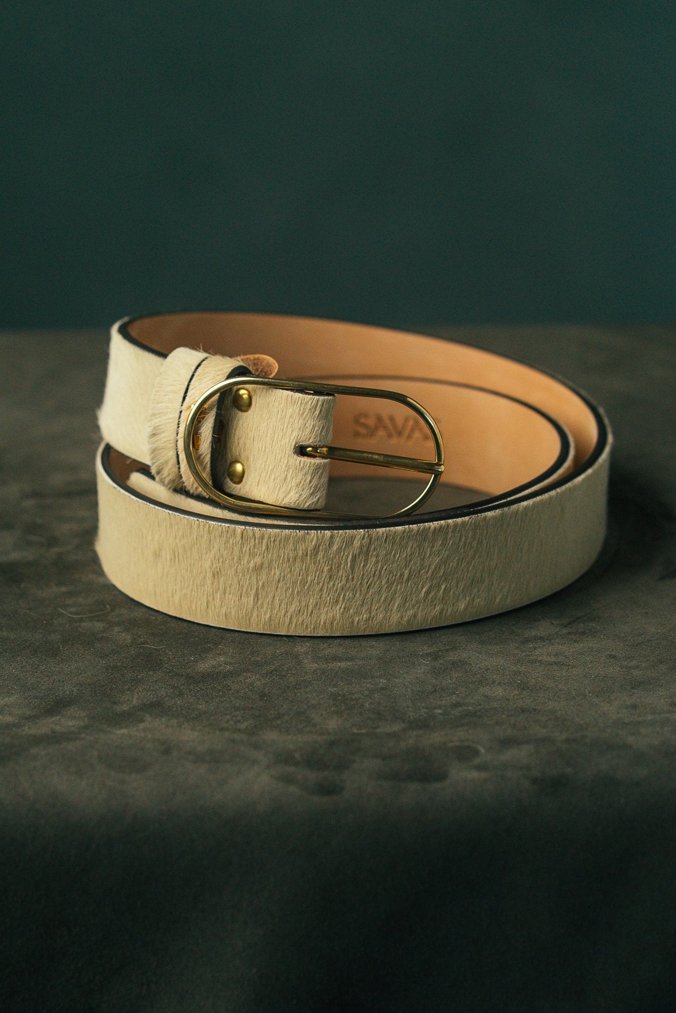 custom calf hair belt for men and women by atelier savas in nashville tennessee