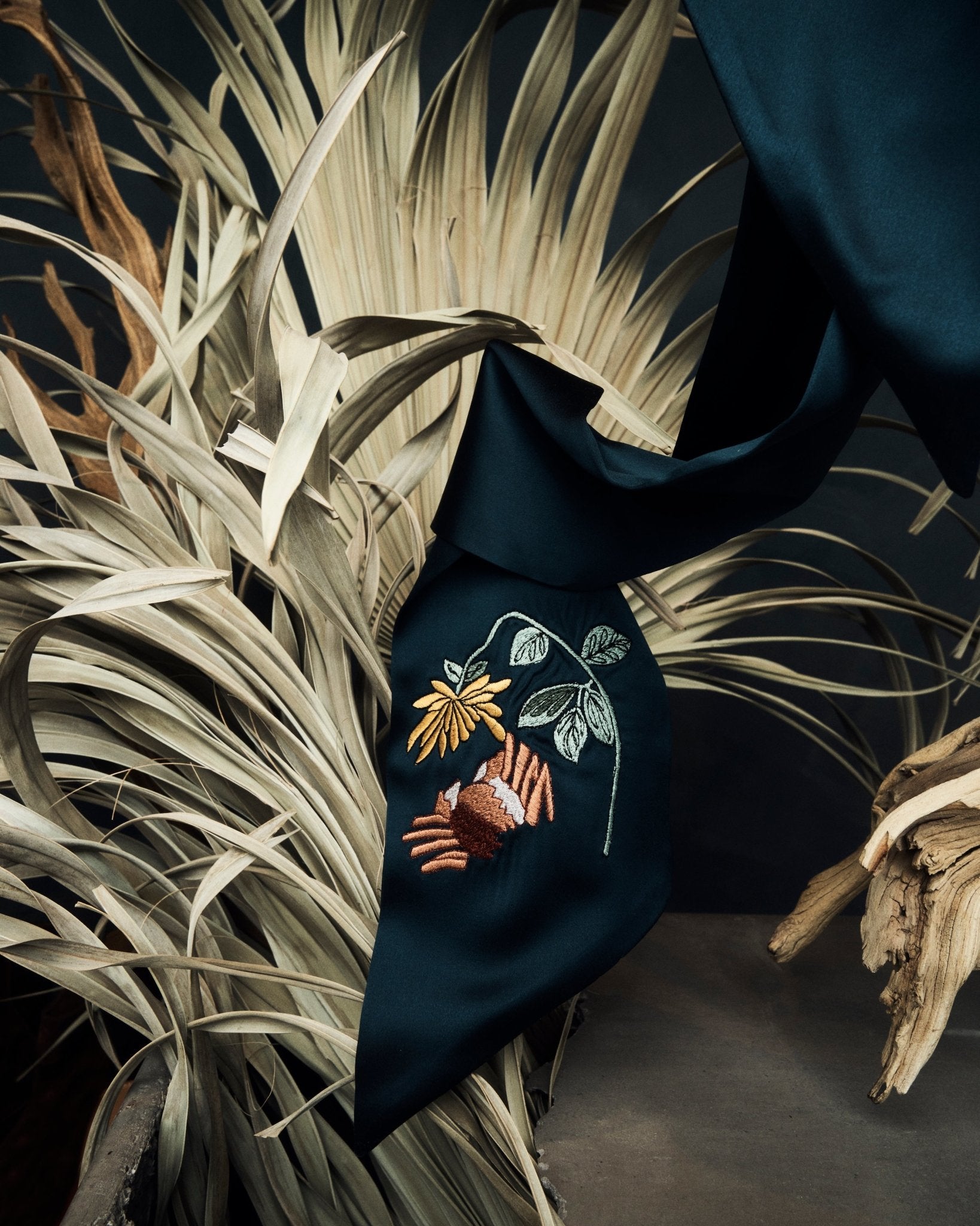 SavasscarfCrab Silk Scarf Indigo