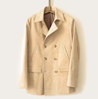 SavasThe Condor Peacoat: Bone Suede