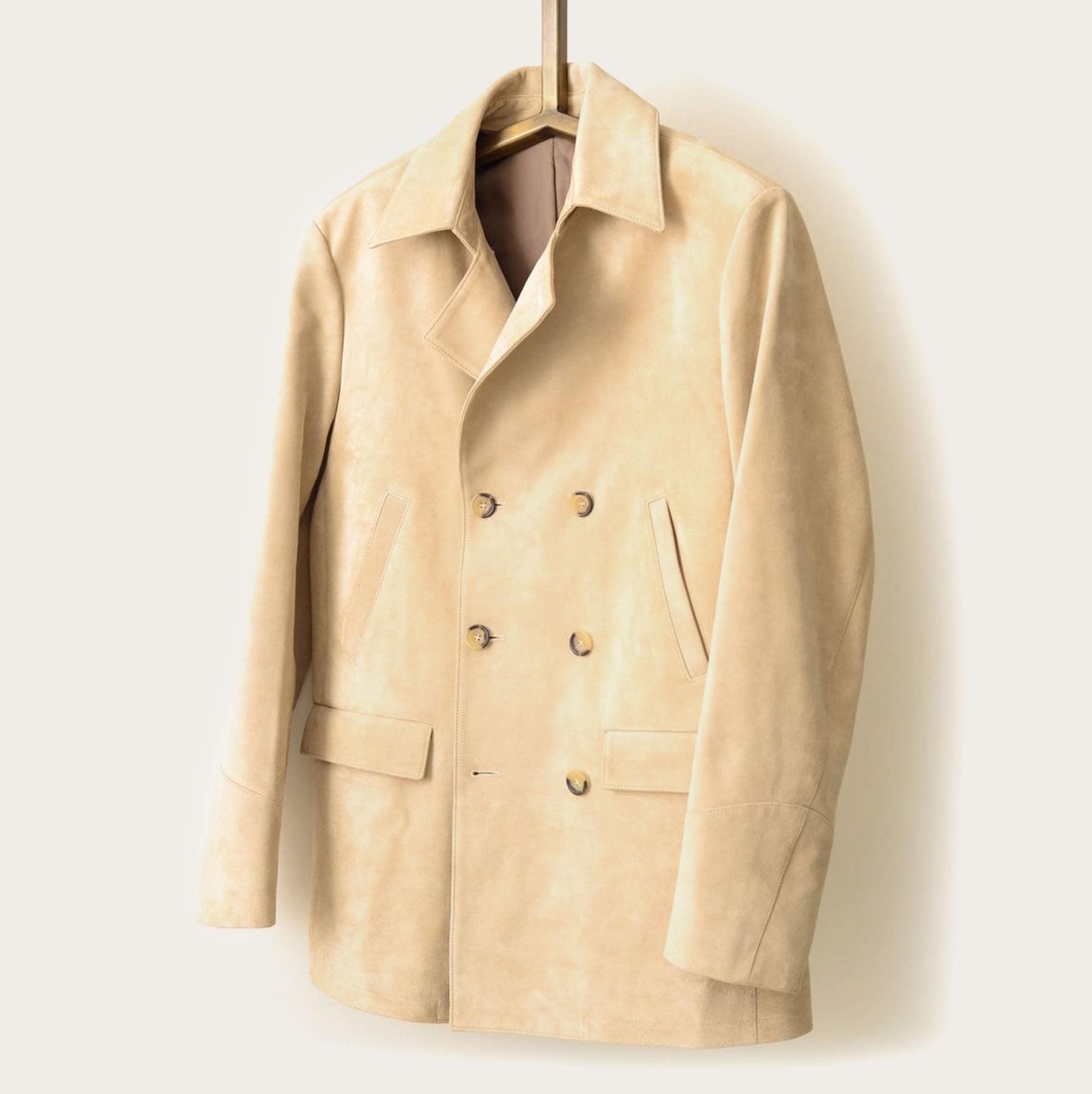 SavasThe Condor Peacoat: Bone Suede