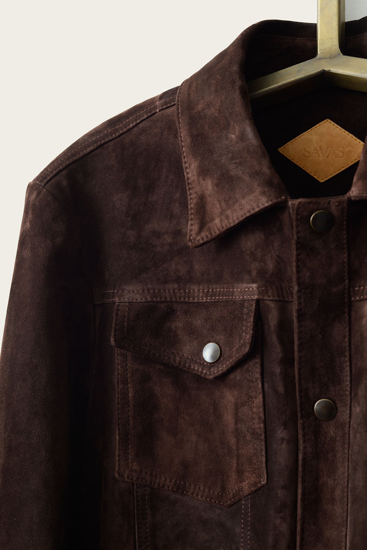 SavasLeather JacketThe Denham: Cocoa Calf Suede