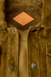 SavasLeather JacketThe Denham: Olive Calf Suede