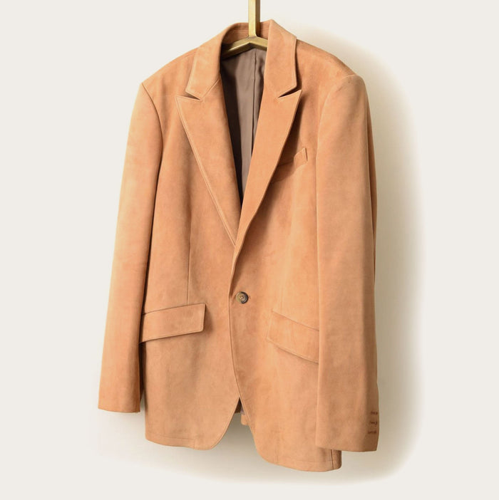 SavasThe Dinner Jacket: Blush Lustro Suede