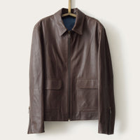 SavasLeather JacketThe Emmett: Brown Elton Calf with Shearling Collar