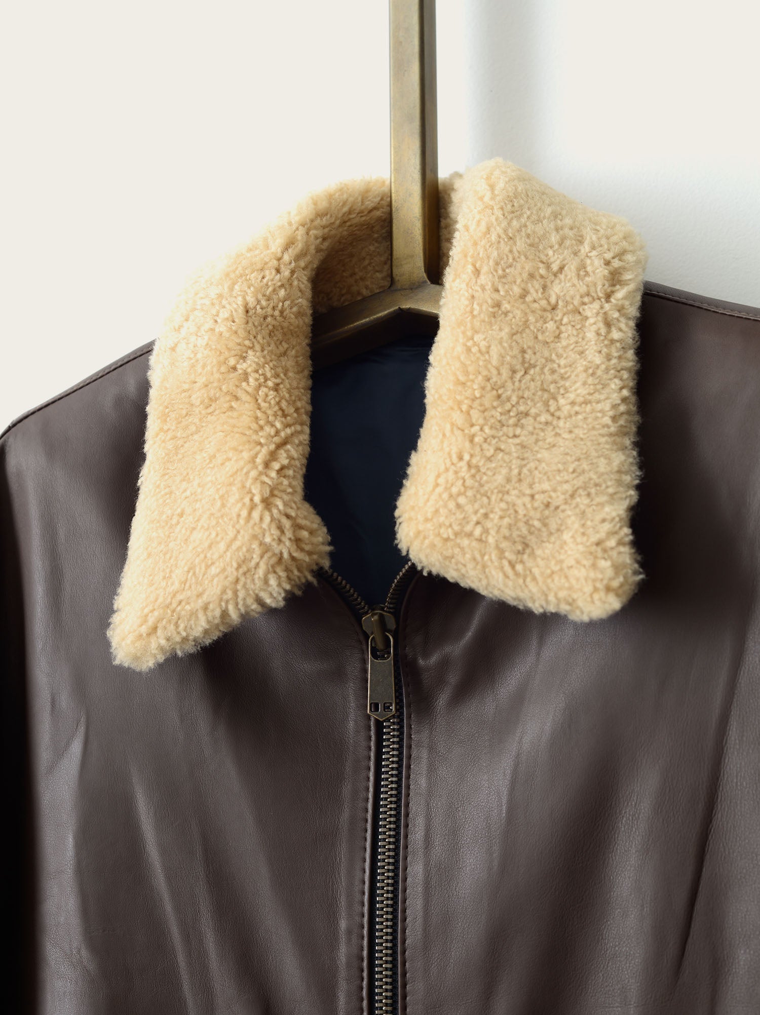 SavasLeather JacketThe Emmett: Brown Elton Calf with Shearling Collar