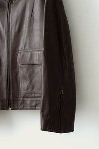 SavasLeather JacketThe Emmett: Brown Elton Calf with Shearling Collar