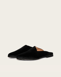 SavasFootwearThe Letta Slipper: Black Hair Calf