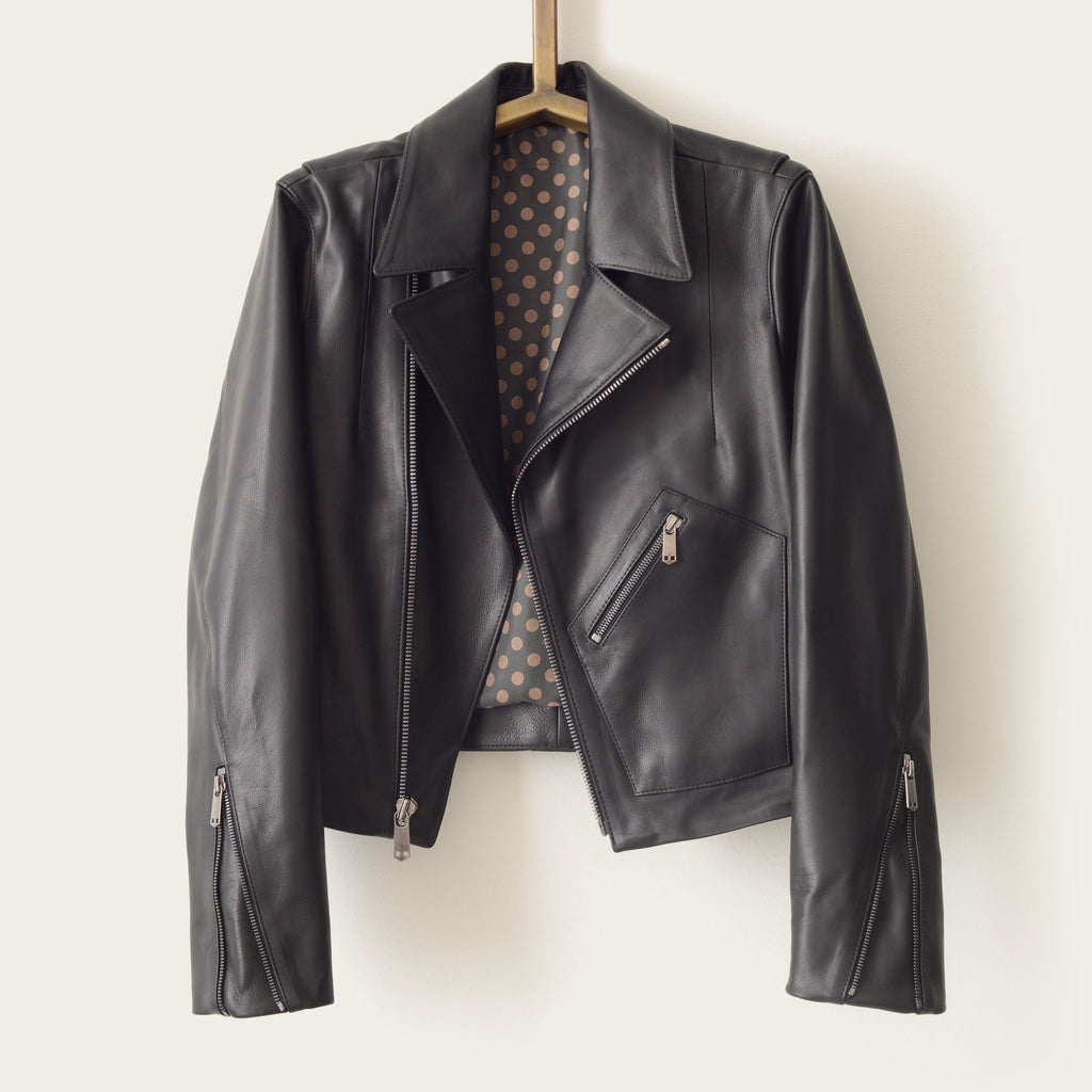SAVAS | The Page Leather Jacket: Black Oiled Lamb